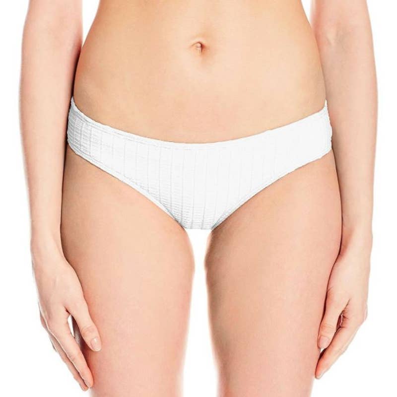 Lucky Brand Ribbed White Bikini Bottoms - Cheeky
